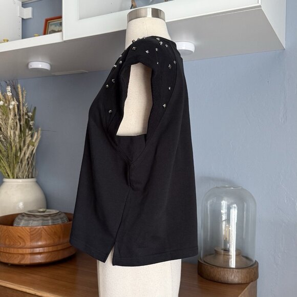NWT The Greii Black Studded Raglan Cap Sleeve Top - Picture 3 of 8